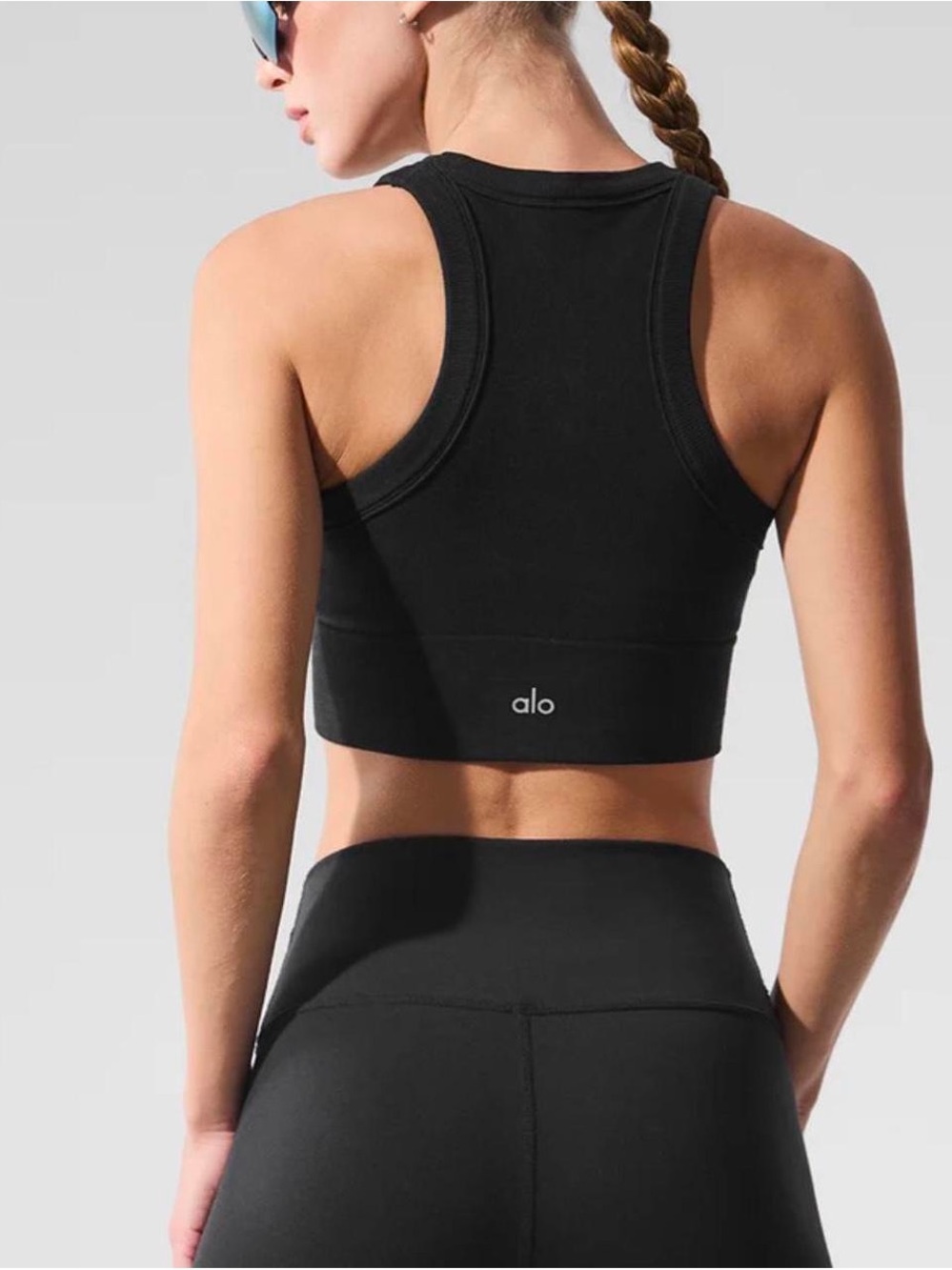 Alo Yoga black ribbed Aspire Tank Size XS